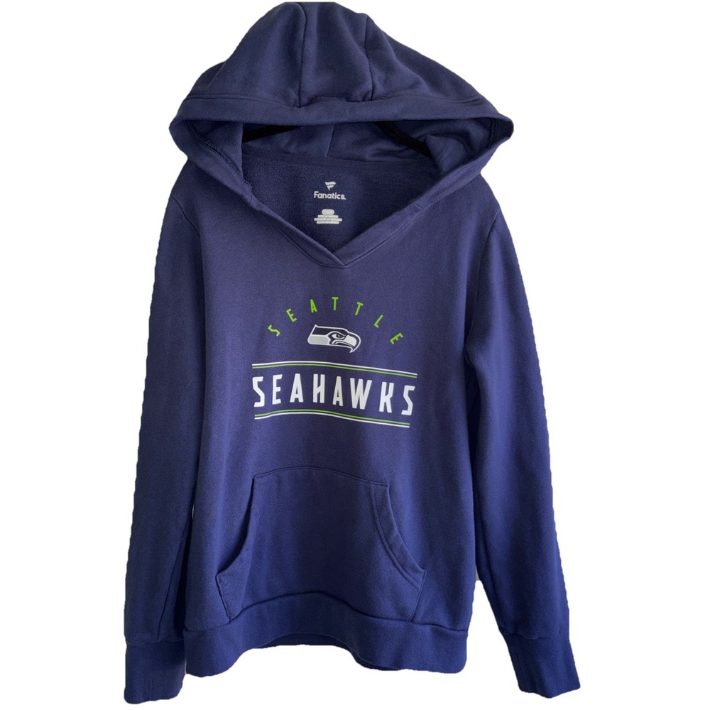 Fanatics Seattle Seahawks Women's M Blue Hoodie Pullover NFL Football Sweatshirt